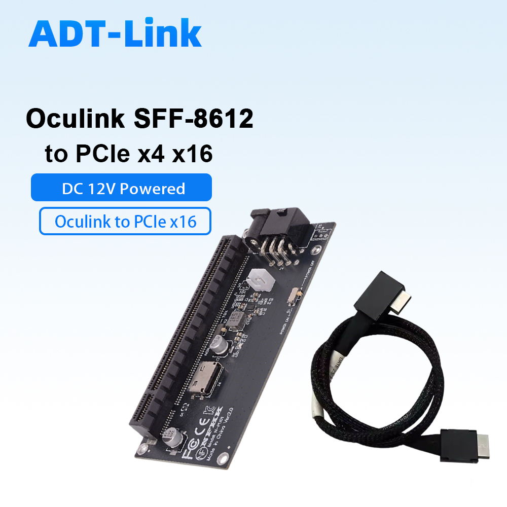 Oculink SFF-8612 To PCIe X4 X1 - огляд і ціна Pcie 4.0 X16 Riser Cable 90 Degree
