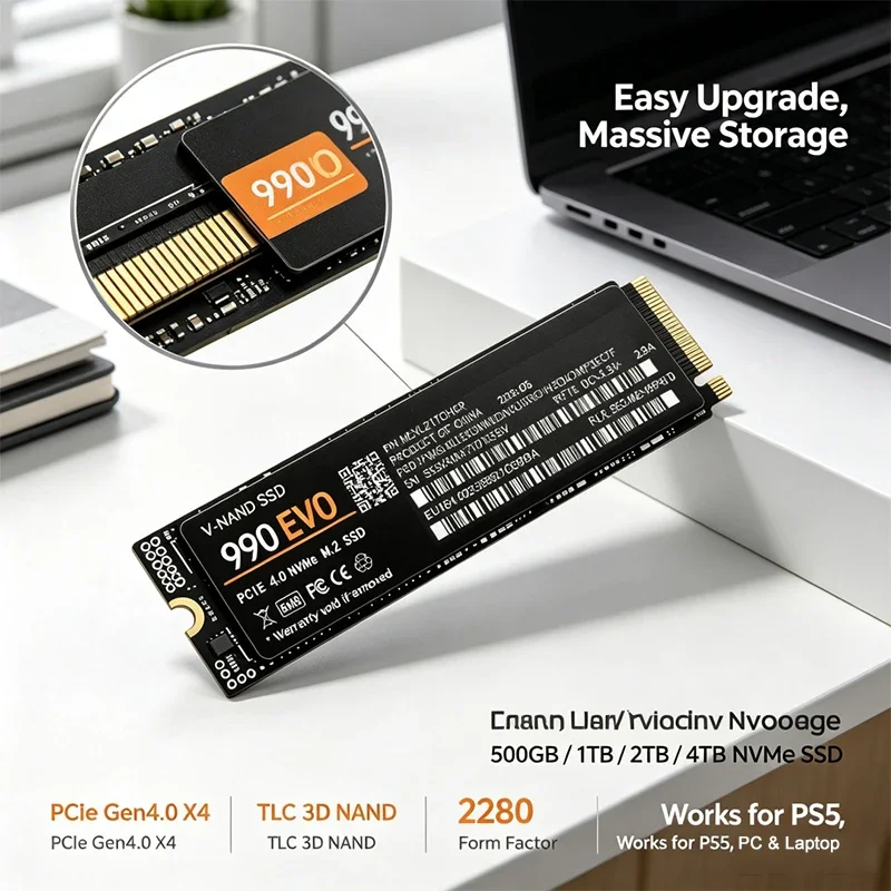 Gaming M.2 NVMe SSD 990 EVO PC - огляд і ціна M.2 Nvme 4Tb Pcie 4.0 Ssd