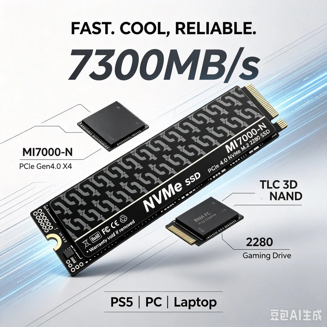 MI7000-N 7300MB/s SSD 1TB 2TB  - огляд і ціна M.2 Nvme 4Tb Pcie 4.0 Ssd